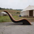 Outdoor Wooden Sun Lounger with Steel Frame——Wave W001