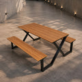 Modern Outdoor Picnic Table Set with X-Shaped Steel Frame——Gather G001