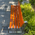 Stainless Steel Frame Wooden Park Bench with Backrest——Urban U004