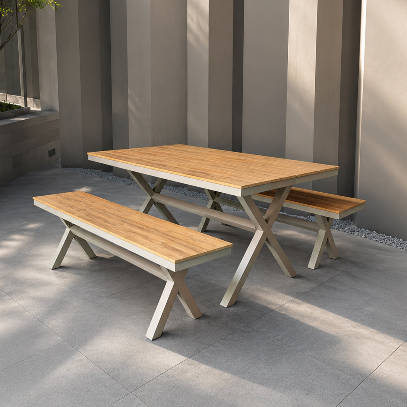Premium Stainless Steel Outdoor Dining Table Set——Gather G003